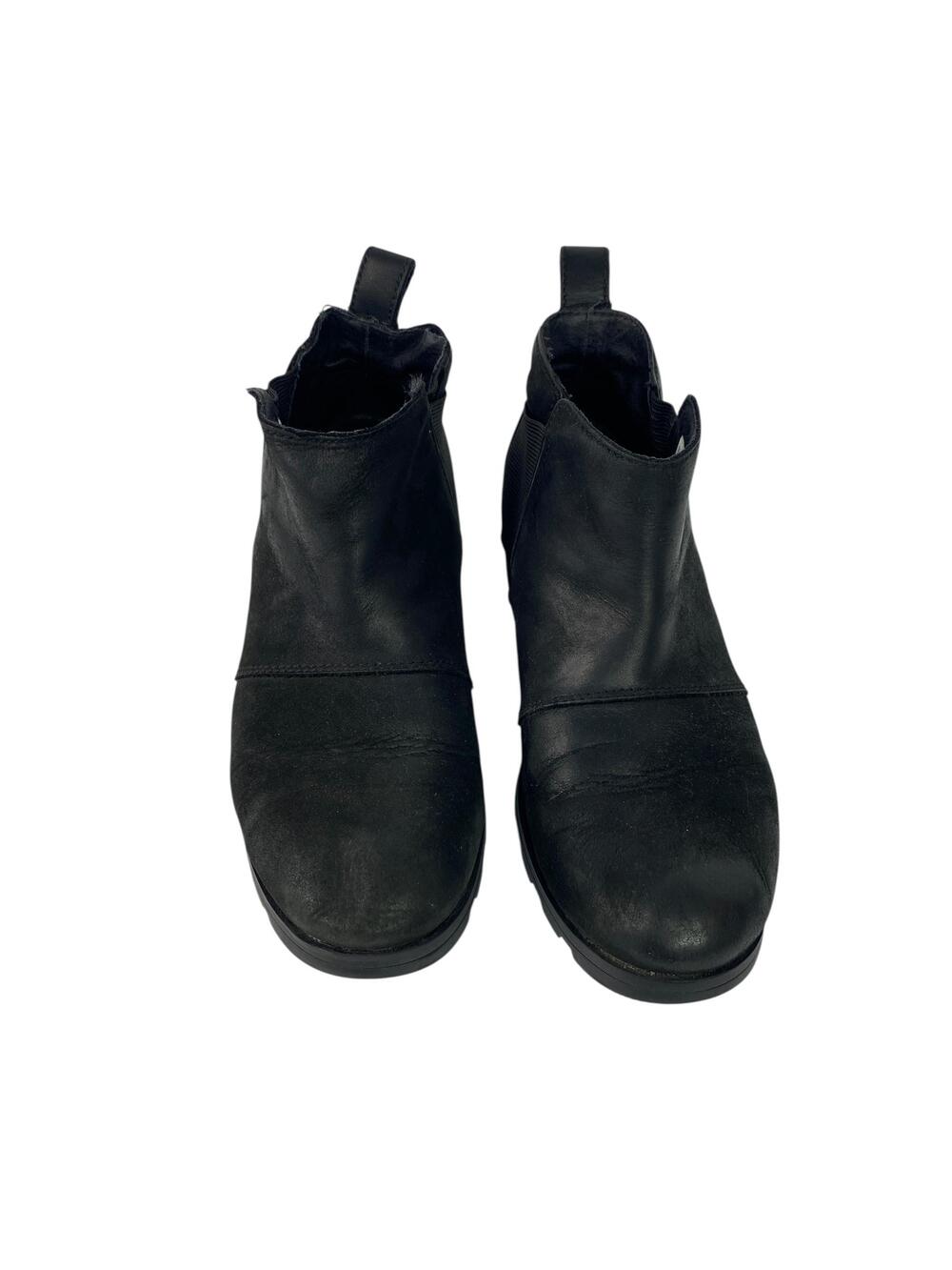 Sorel Boots Womens Size 8 EU 39 Black Leather Chelsea Ankle Pull On NL2671-010